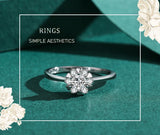 New Romantic Flower Design 925 Sterling Silver AAAA Lab Created Diamond Rings