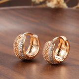 14K Filled Gold Gold Micro AAA Zircon Diamonds Middle Vintage Hoop Fashion Earrings