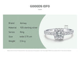 Luxury 925 Sterling Silver AAAA Lab Created Diamonds Rectangle Ring Fine Jewellery