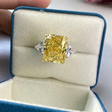 Gorgeous Sterling Silver 13x16MM AAAAA Citrine High Carbon Diamond Gemstone Big Ring - Luxury Fine Jewellery - The Jewellery Supermarket