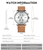 Top Luxury Brand Sport Quartz New Men’s Watches - Chronograph Waterproof Leather Date Wristwatches - The Jewellery Supermarket