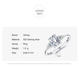 Luxury Princess Cut  AAAA Lab Created Diamond 925 Sterling Silver Fine Ring