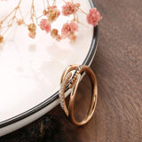 Fashion Black Natural Zircon Rings for Women Luxury 585 Rose Gold Geometry Cross Ring Vintage Fine Jewellery - The Jewellery Supermarket