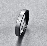 New Brushed Finish Wedding Band Comfort Fit Dome Matte Inner Rings - Black Tungsten Carbide Ring - The Jewellery Supermarket