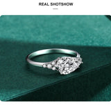 Luxury Water Drop Shape Sparkling AAAA Lab Created Diamond Sterling Silver Ring