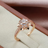 Latest Fashion Luxury 14K Rolled Rose Gold Bride Ring wih AAA Zircon Diamonds Romantic Quality Gift