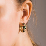 New Fashion Enamel Flower Huggie Hoop Vintage Boho Circle Handmade Earrings