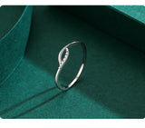 Interwoven Design Silver Elegant Sparkle AAAA Lab Created Diamonds Ring