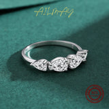 Luxury Water Drop Shape Emerald Cut Clear AAAA Lab Created Diamond Silver Rings