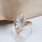 Amazing Flower Design Fashion Rolled 14K Rose Gold Mixed Silver Colour Rings for Women - Fine Vintage Jewellery