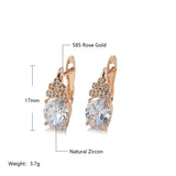 14K Gold Filled New Oval Gems White Deep Blue AAA Zircon Crystal Stacked Round Earrings