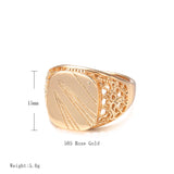 14 Karat Gold Filled Glossy Big Size Openwork Chevron Rings For Men Trendy Jewellery
