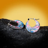 New Style Flower Fashion Handmade Enamel Painted 925 Silver Earrings