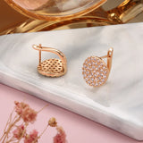 14 Karat Gold Filled Full Paved Shiny AAA Zircon Diamonds Stud  Luxury Earrings For Women