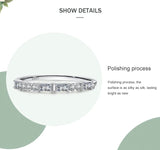 Dazzling Princess Cut AAAA Lab Created Diamond Silver Simplicity Stackable Rings