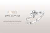 Elegant Romantic AAAA Lab Created Diamond Flower 925 Sterling Silver Cute Ring