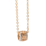 14K Rolled Gold Luxury Hollow Flower Design Micro-wax Inlay AAA Zircon Diamonds Necklace