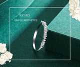 Dazzling Princess Cut AAAA Lab Created Diamond Silver Simplicity Stackable Rings