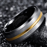 New Arrival Bevel Groove Steel Frosted Surface Tungsten Carbide Comfort Fit Wedding Rings for Men and Women - The Jewellery Supermarket