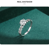 Luxury Crown Design Six Claw Silver Sparkling AAAA Lab Created Diamonds Ring