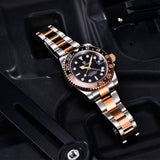 Luxury Brand New Rose Gold Ceramic Bezel Luxury Sapphire Glass Automatic Stainless Steel Men's Mechanical GMT Watch