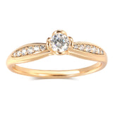 14K Gold Filled Hearts Arrows Cut Bilateral AAA Zircon Diamond Fashion Engagement Ring