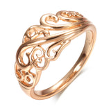 New Fine Jewellery Boho Hollow Flower14K Rolled Rose Gold Ring for Women, Ethnic Wedding Party Rings