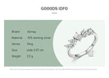Luxury Shining Irregular Geometric AAAA Lab Created Diamond 925 Silver Ring