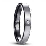 New Brushed Finish Wedding Band Comfort Fit Dome Matte Inner Rings - Black Tungsten Carbide Ring - The Jewellery Supermarket