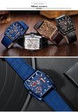 New Arrival Square Dial Waterproof Luxury Top Brand Mesh Strap Army Sports Quartz Men's Watches - The Jewellery Supermarket