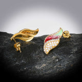 New 18KGP Colorful Handmade Enamel AAA Zircon Diamonds Earrings