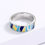 Classic Elegant Irregular Colour Handmade Enamel Fashion Ring