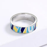 Classic Elegant Irregular Colour Handmade Enamel Fashion Ring