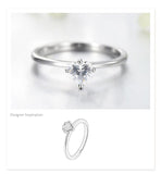 Minimalism Clear AAAA Simulated Diamond Heart Ring - Silver Wedding Engagement Statement Fine Jewellery - The Jewellery Supermarket