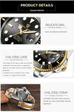 Luxury Design Water Ghost Series Classic Blue Dial Luxury Automatic Stainless Steel 100m Waterproof Mechanical Watch