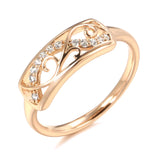 Latest Fashion Ethnic Style 14K Rolled Rose Gold Hollow Carved Pattern AAA Zircon Diamonds Rings - Fine Jewellery