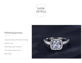 Brilliant Cushion-Cut AAAA Lab Created Diamond 925 Sterling Silver Charm Ring