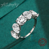 Luxury Trendy Dazzling 925 Sterling Silver AAAA Lab Created Diamond Rings