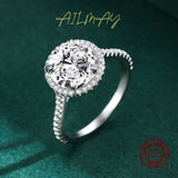 Exquisite Round Cut Dazzling AAAA Lab Created Diamond Solitaire Silver Ring