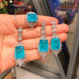 New Arrival Paraiba Tourmaline Fashion Necklace Pendant Ring Earrings  Women's Luxury Wedding Fine Jewellery - The Jewellery Supermarket