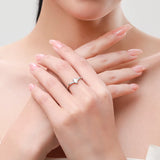Luxury Pear Cut Sparkling AAAA Lab Created Diamond Two piece Silver Set Ring
