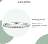Half-Eternity AAAA Lab Created Diamond Silver Minimalist Design Stackable Ring