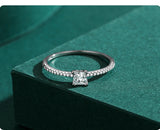 Luxury Pricess Cut 925 Sterling Silver AAAA Lab Created Diamond Ring Fine Jewellery