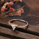 14 Karat Rolled Gold Triangle AAA Zircon Diamonds Fashion Wedding Rings Luxury Jewellery