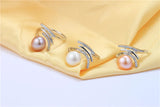 Amazing Multicolour Freshwater Cultured Pearls AAA Zircon Diamonds Silver Rings