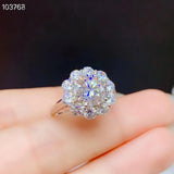 Crackling 1,2,3 Carat VVS D Colour Moissanite Diamond Gemstone Silver Jewellery Engagement Wedding Rings - The Jewellery Supermarket