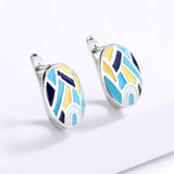Simple Irregular Color Hanmade Enamel Classic Drop Women's Earrings