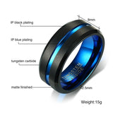 New Arrival 8mm Stylish Thin Line Style Tungsten Carbide Rings for Men - Popular Wedding Rings - The Jewellery Supermarket