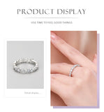 Amazing Design 4 Stone Cuts Dazzling AAAA Lab Created Diamonds Geometric Silver Ring