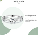 Sparkling Central Solitaire AAAA Lab Created Diamond Sterling Silver Luxury Ring